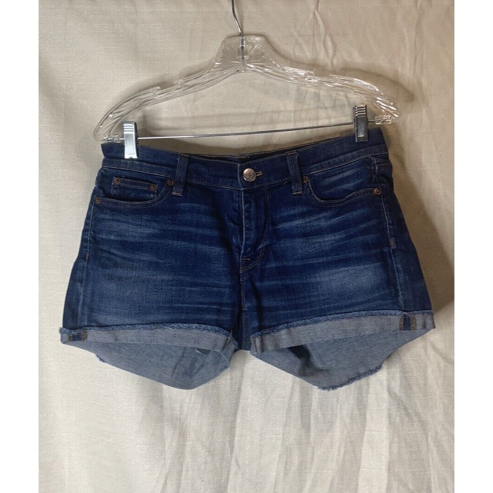 J. Crew size 27 indigo denim cutoff rolled hem shorts